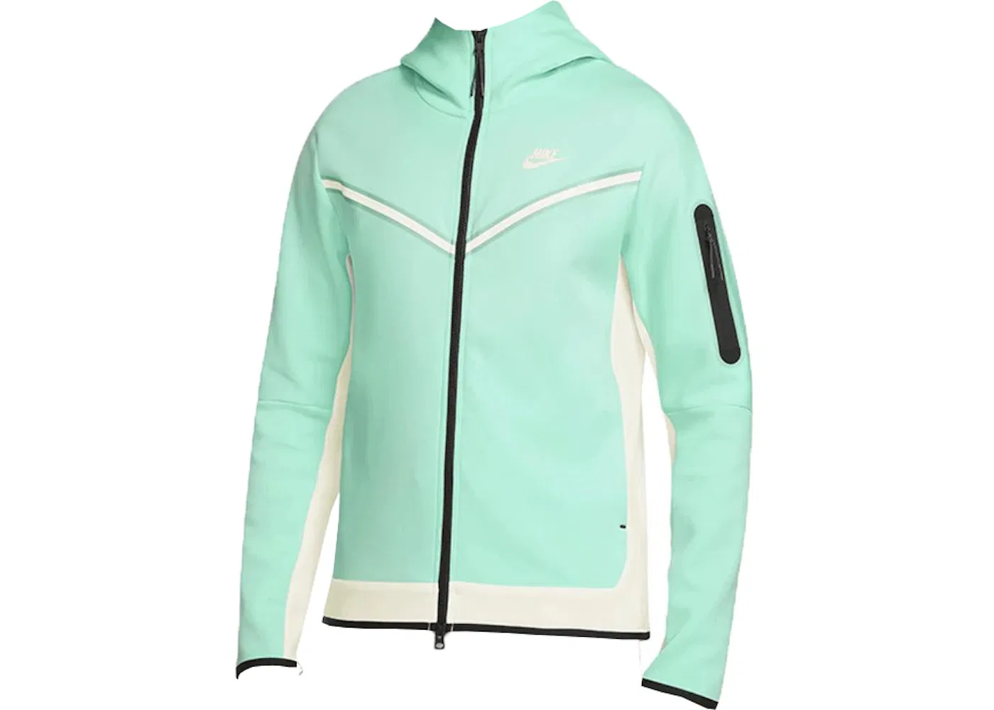 Мужская куртка из футера с капюшоном Nike Sportswear Tech Fleece, Mint Foam/Sail/Sail