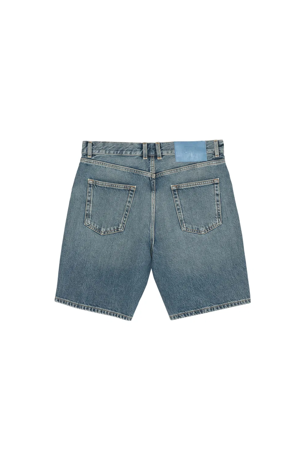 Джинсовые шорты-бермуды прямого кроя ZARA, Mid-Blue — фото 4