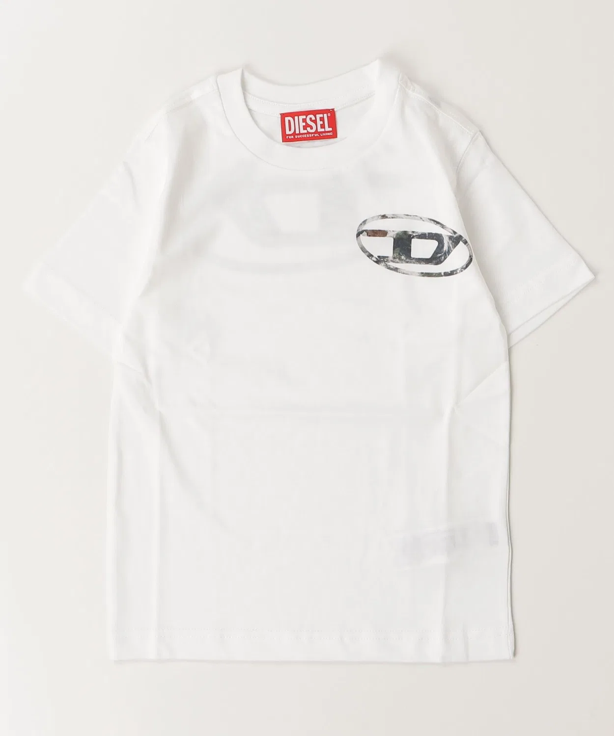 Детская футболка с принтом и брендовым логотипом DIESEL KIDS, Белый