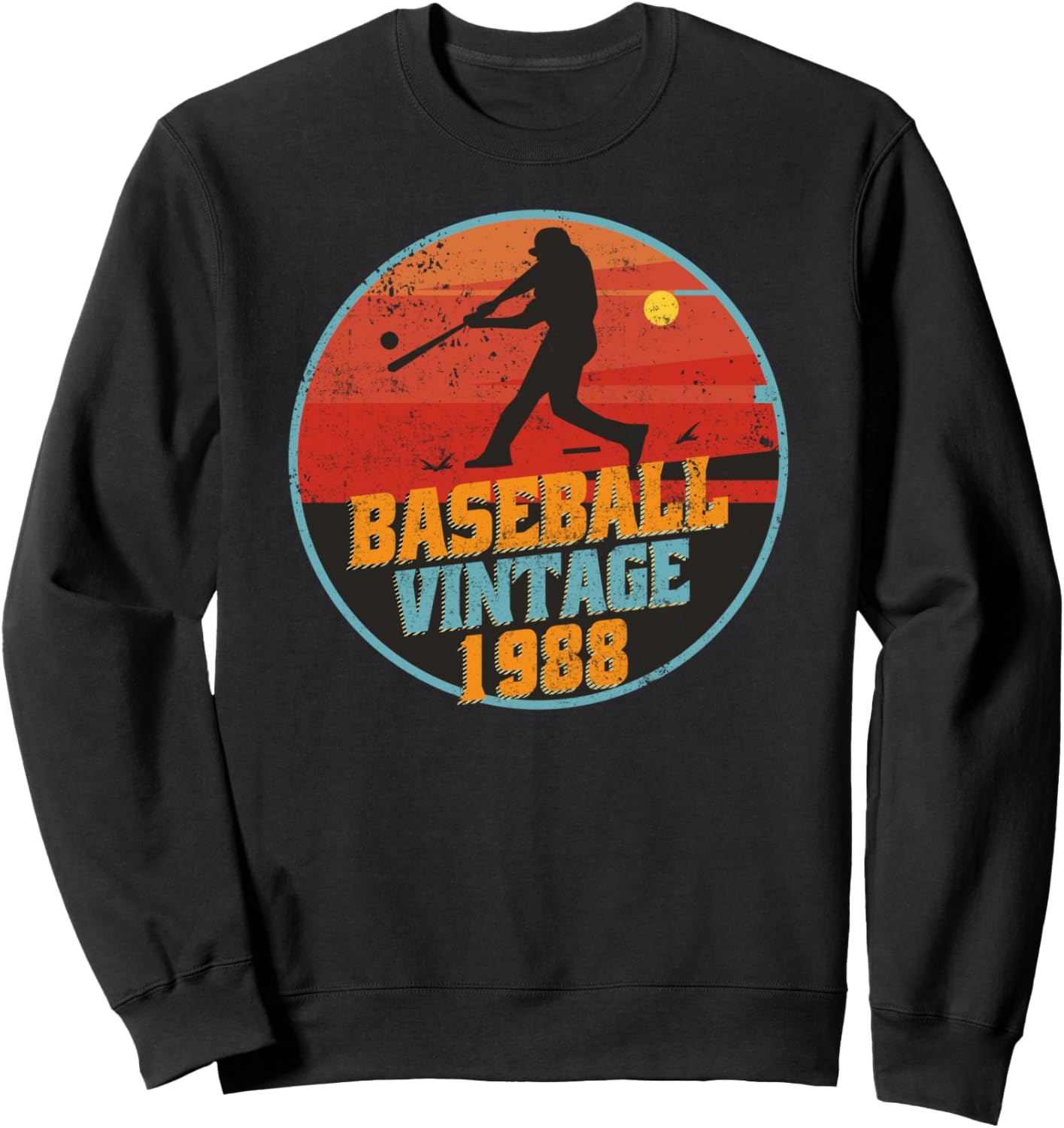 

Винтажная бейсбольная толстовка ко дню рождения 1988 года Click-Here For More Baseball Birthday Shirts, черный