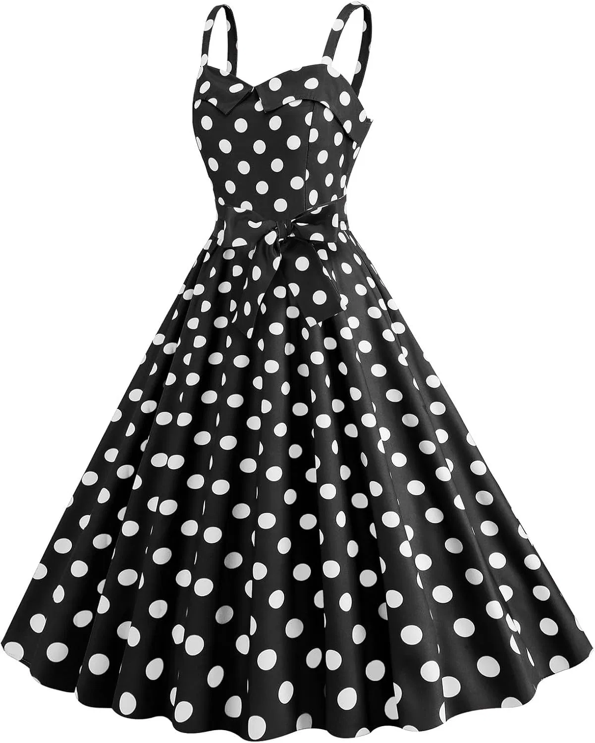 Женское платье с подтяжками в стиле ретро 1950-х, Black
