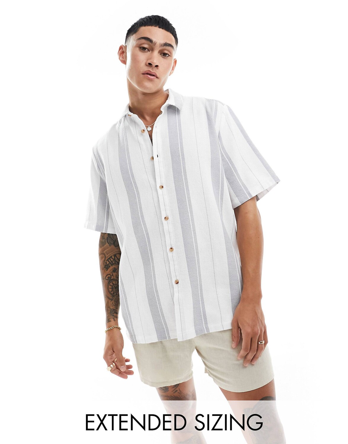 

Рубашка Asos Design Relaxed Textured, серый