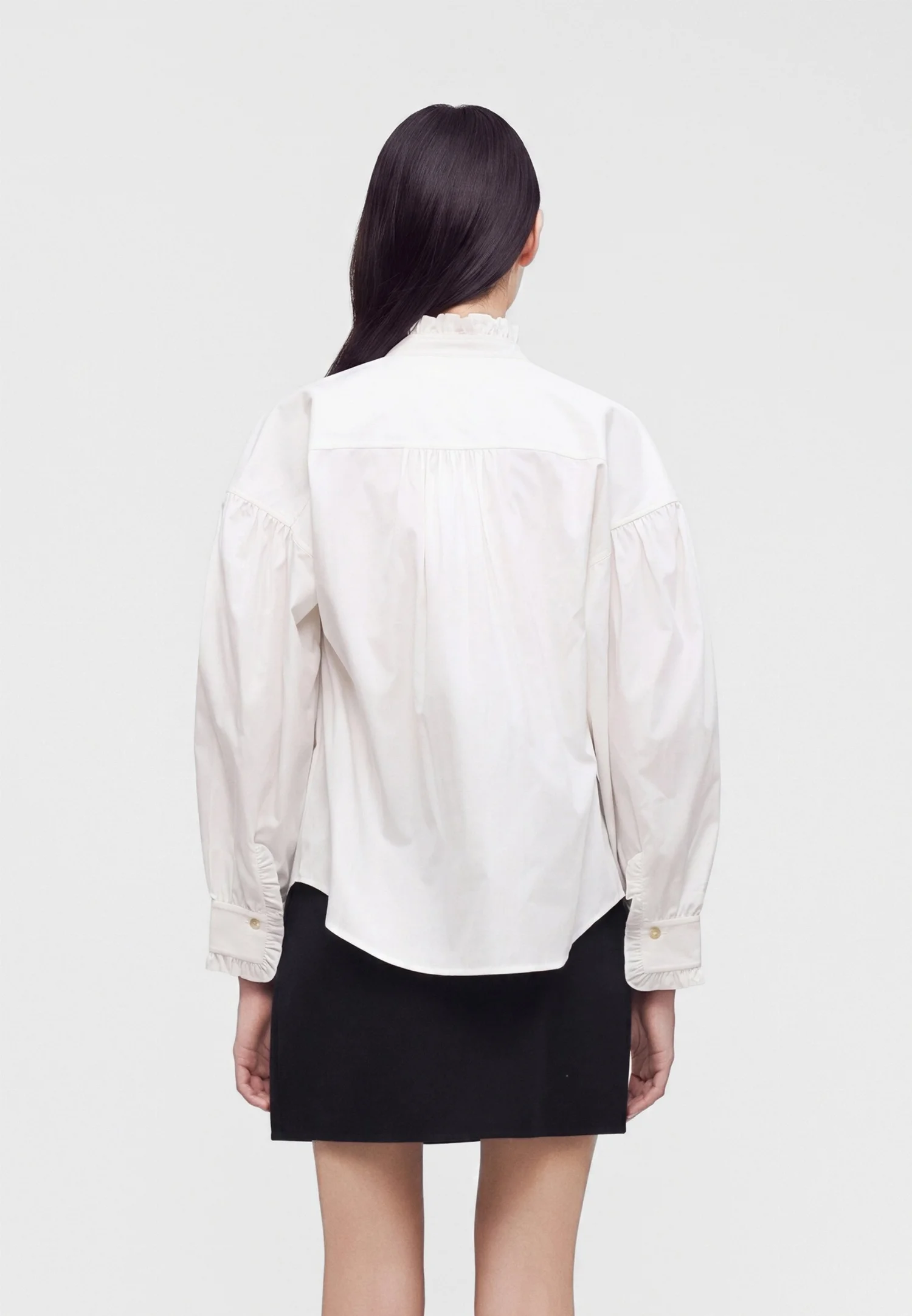 Женская блуза Tommy Hilfiger Oversized Fit Ruffle Collar Poplin, белый — фото 3