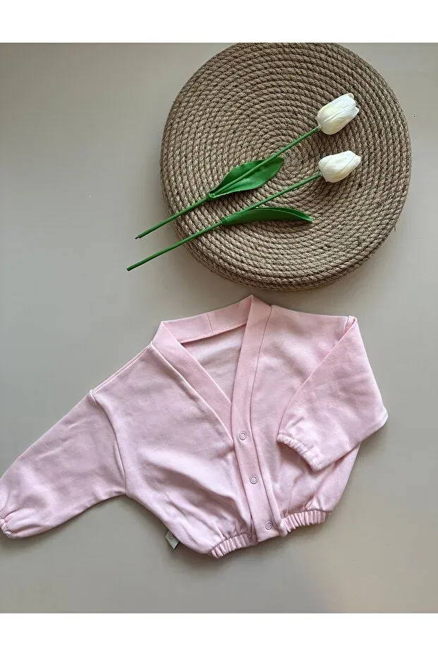 Детский хлопковое джерси жакет с длинным рукавом Mama Miel Baby, Pink