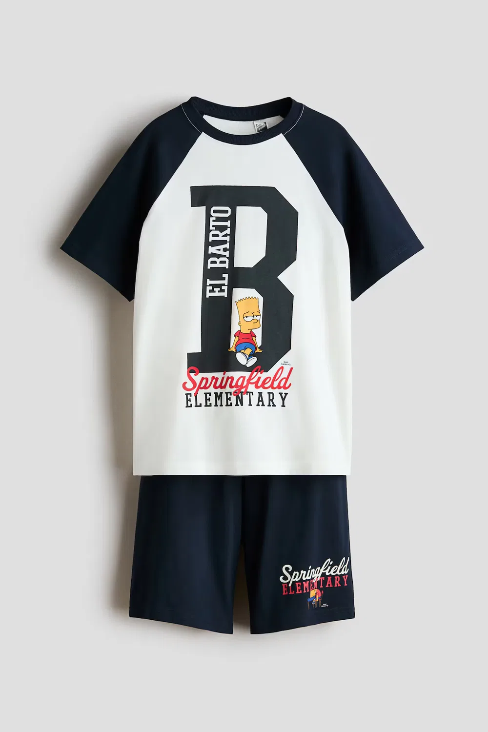 Пижама из набивного хлопка H&M, Marineblau/Die Simpsons