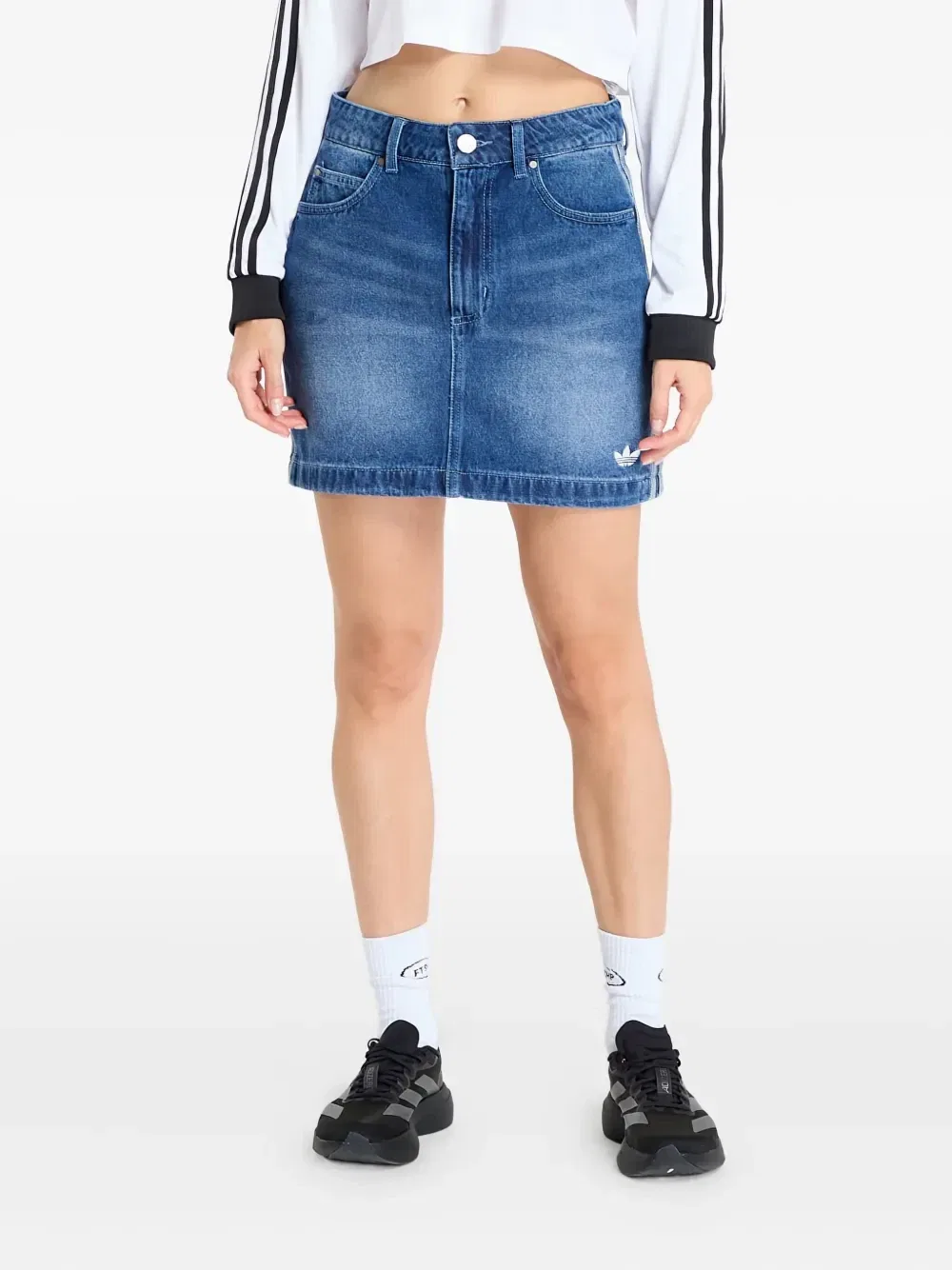 Мини юбка 3-Stripes Adidas, синий