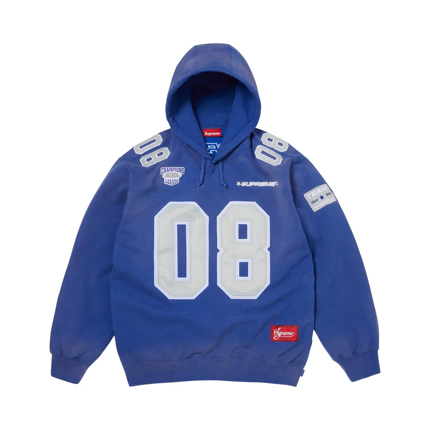 Толстовка Supreme Jersey Hooded Sweatshirt, синий