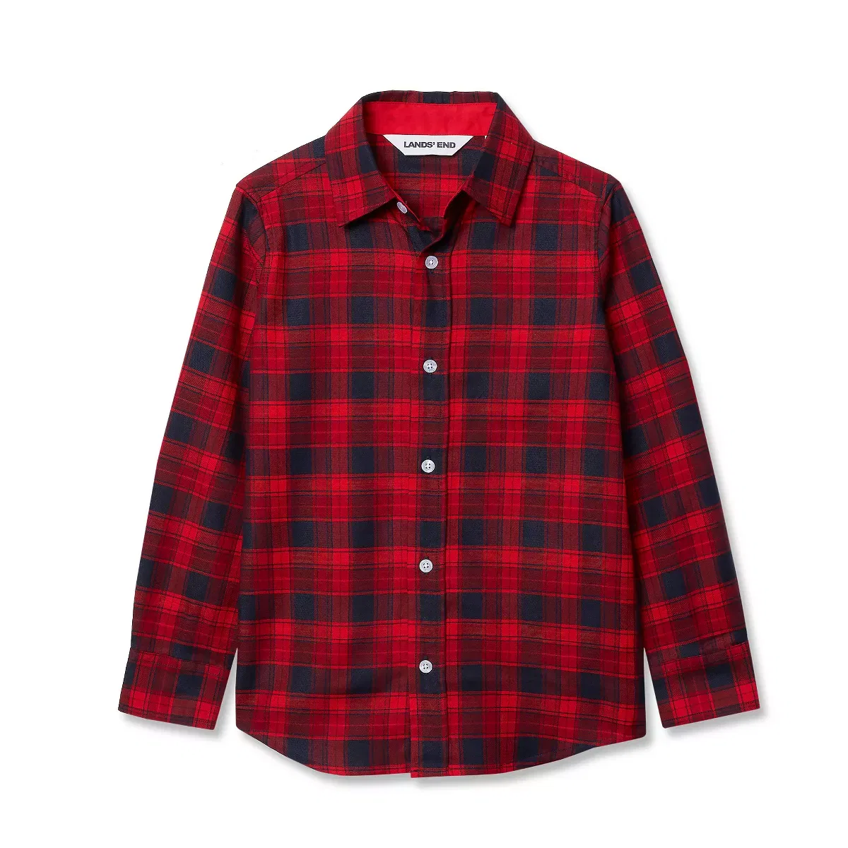 Детская рубашка для мальчиков с длинным рукавом Lands' End, Apple Red Plaid
