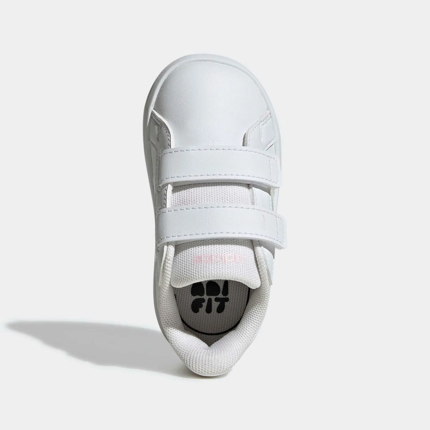 Детские кеды на липучках с мягкой подошвой Adidas Sportswear, Cloud White/Iridescent/Ftwr White — фото 4