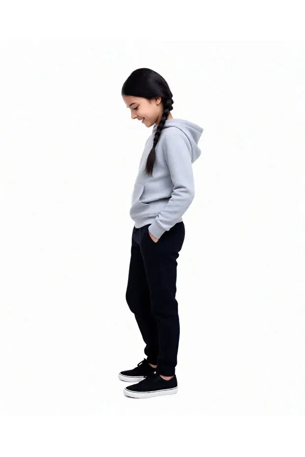Детские спортивные штаны для девочек с начесом Elsi Bebe, Black — фото 2