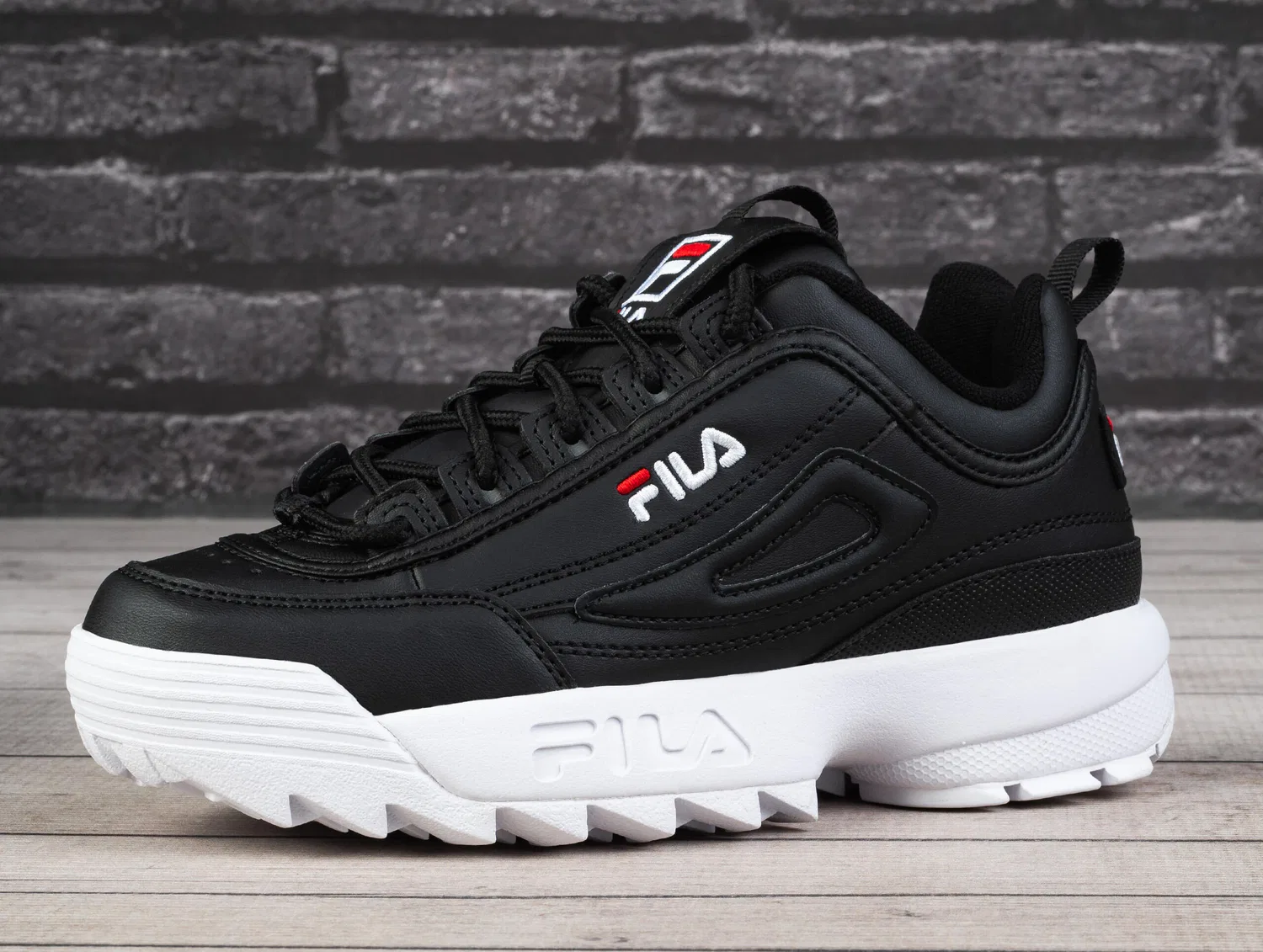 Детские кроссовки Fila Disruptor Kids, Schwarz Weiss — фото 4