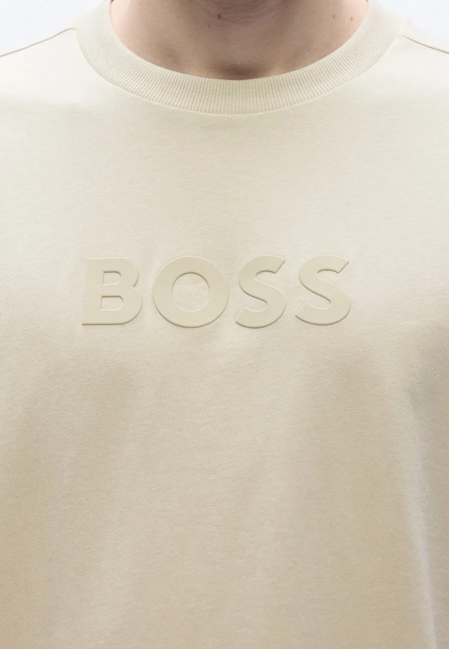 Футболка BOSS бежевого цвета — фото 3
