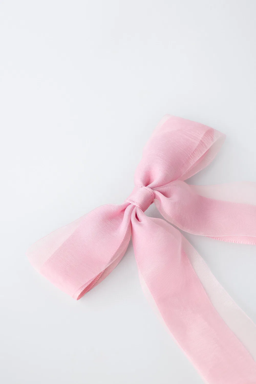 Заколка для волос в виде бантика из органзы ZARA, Pastel Pink — фото 2