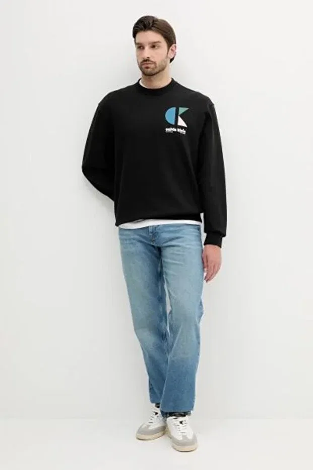 Мужские свитшот с круглым вырезом Calvin Klein, Black — фото 3