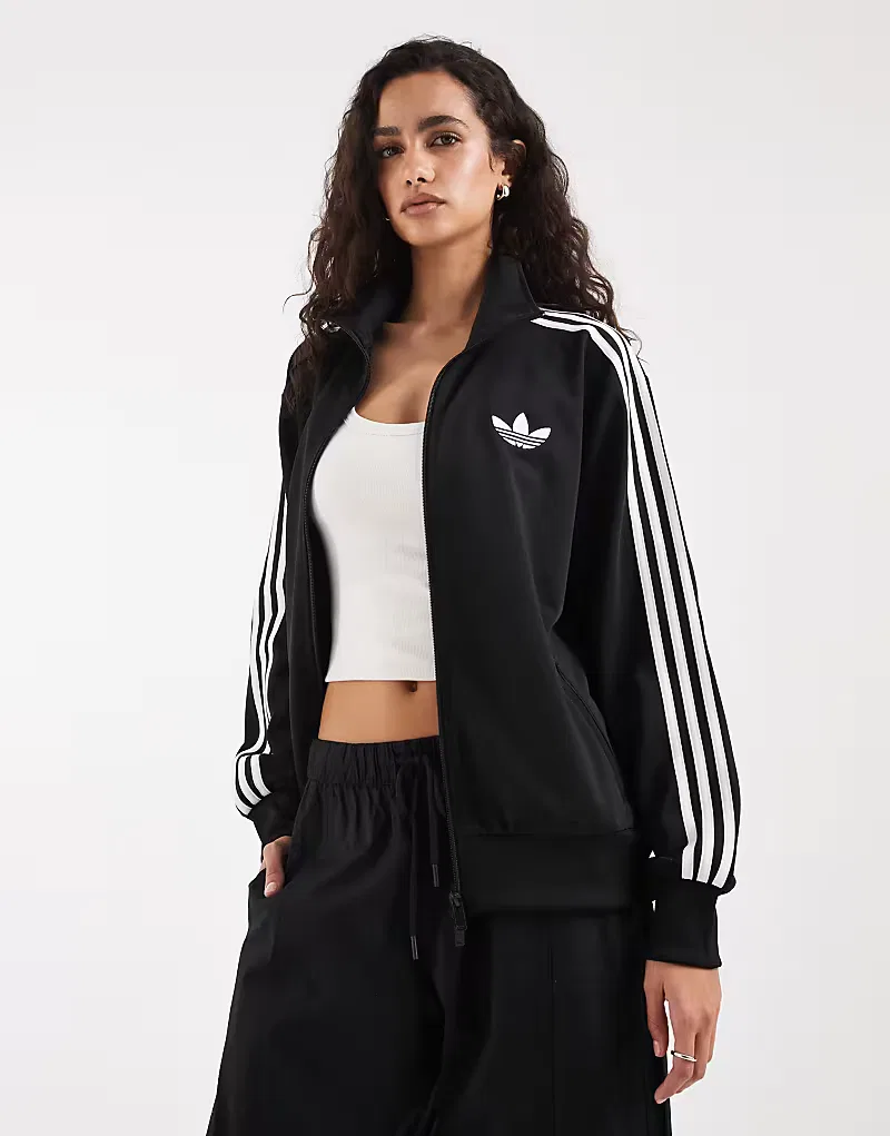 Спортивная куртка Adidas Originals Firebird свободного кроя, черно-белая — фото 3