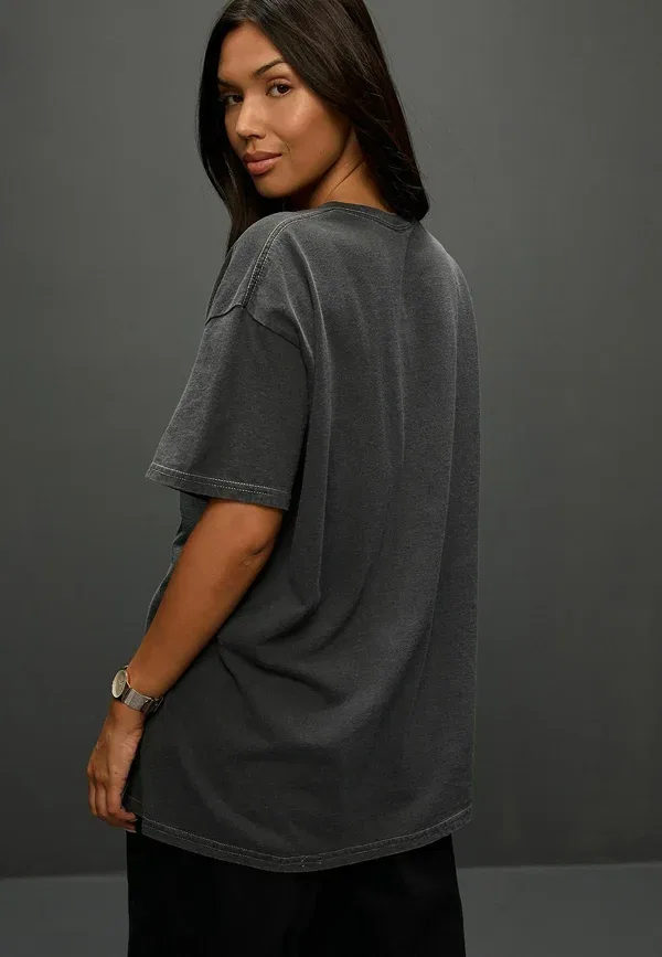Футболка с принтом Regular fit Oyster Tabasco Graphic Printed Crew Neck T-shirt Next, charcoal grey, серый