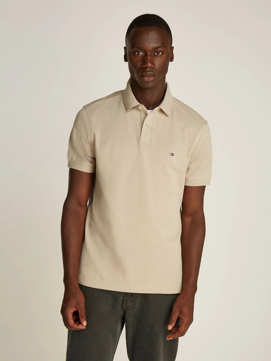 Рубашка-поло из пике 1985 года Tommy Hilfiger Natural Regular Fit