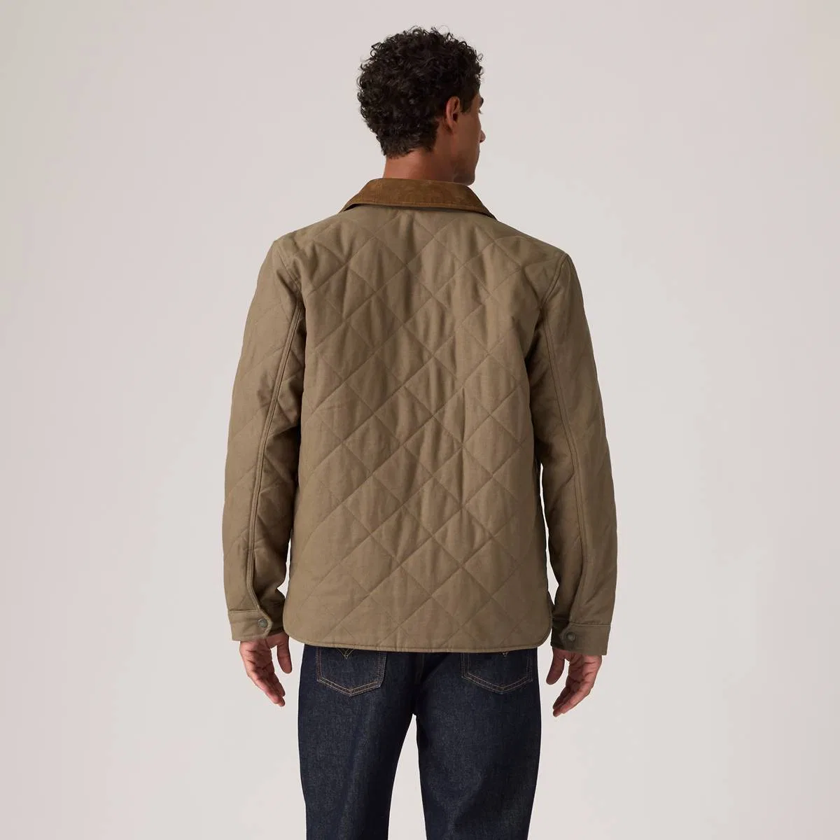 Стеганая куртка в стиле амбара Levi's, Dark Taupe - Brown — фото 4