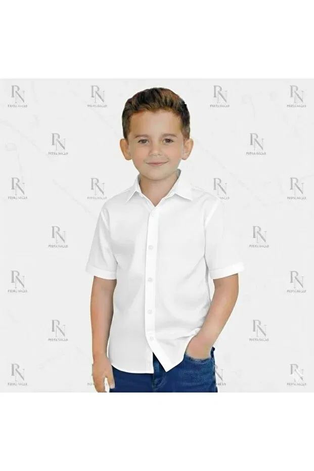 Детская рубашка с длинным рукавом из льна Ycn Tekstil, White — фото 2