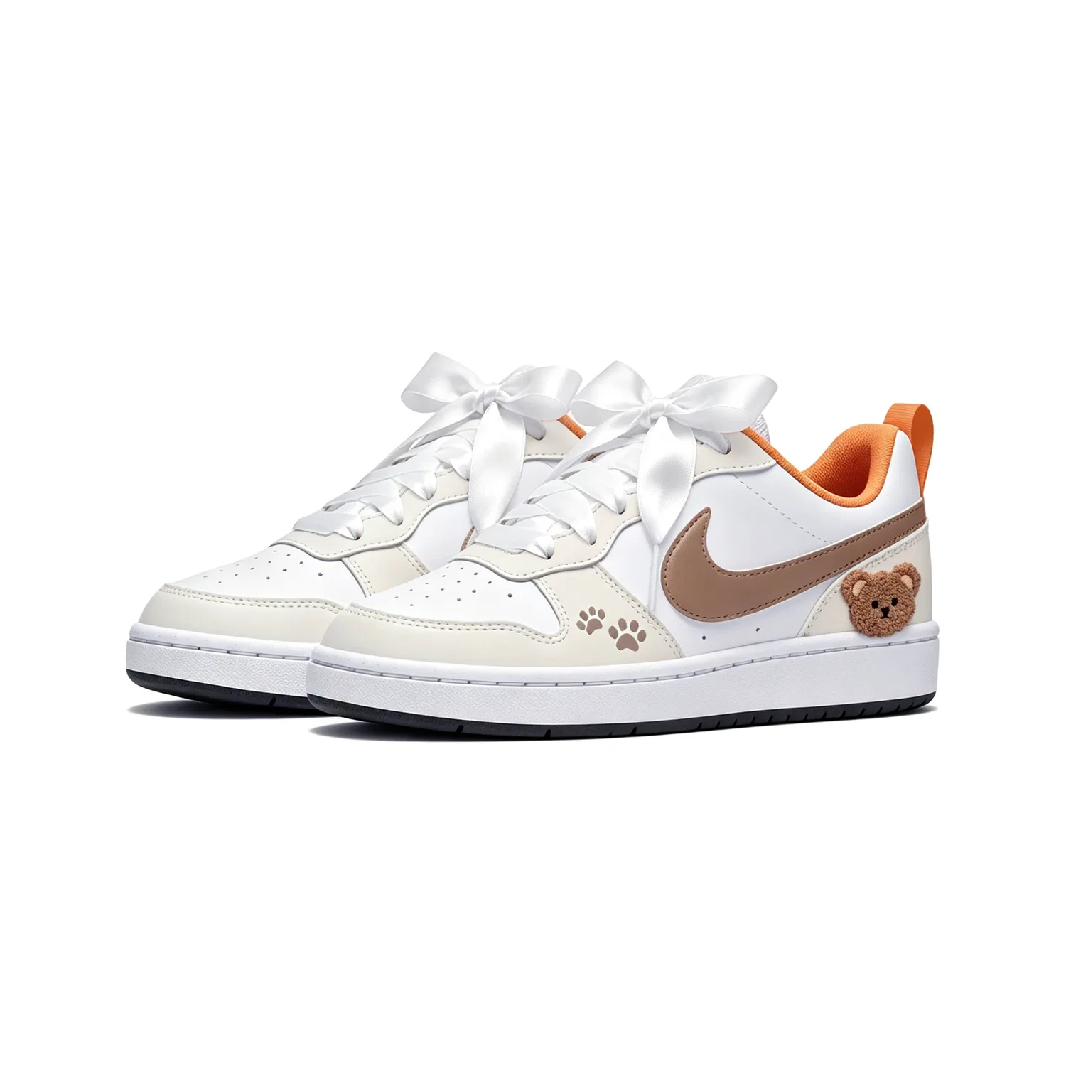 Детские кроссовки для скейтбординга с принтом медвежонка Nike Court Borough 2, Ginger Yellow — фото 3