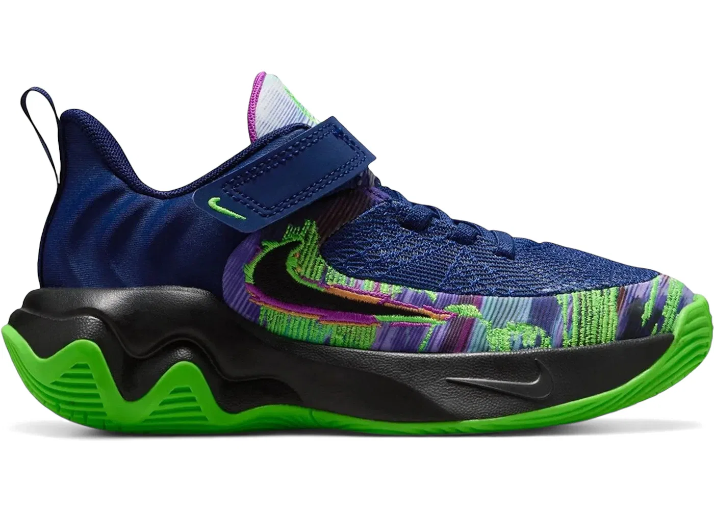 Детские кроссовки для мальчиков Nike Giannis Immortality 4 King of the Court (PS), Blue Void/Black/Green Strike/Vivid Purple