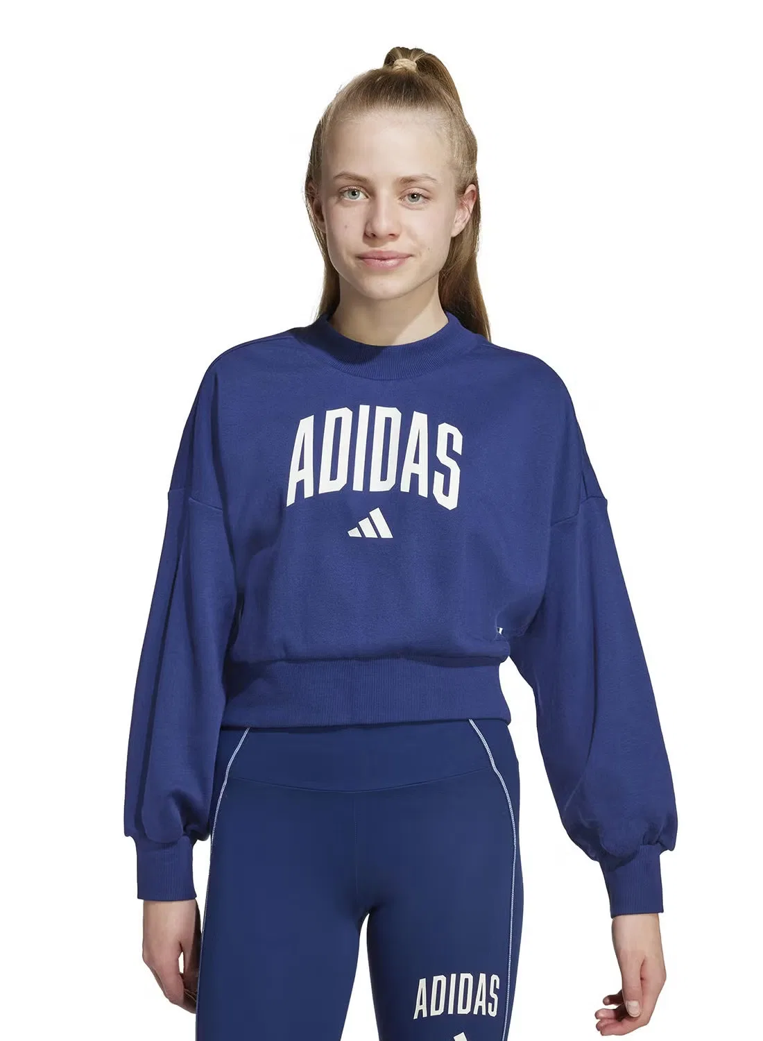 Худи с принтом Collegiate Typography Adidas, темно-синий — фото 3