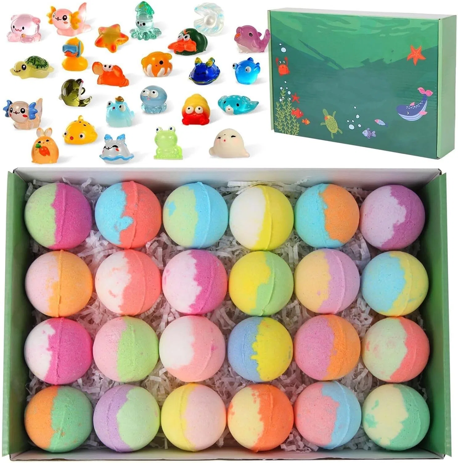 Бомбочки для ванны с сюрпризом внутри, Generic, 12 шт, 1000 г, 24pc