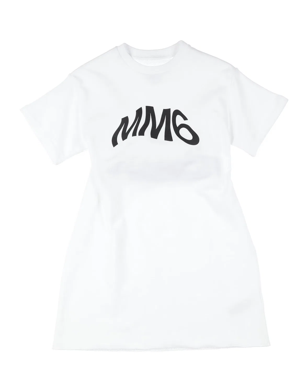 Детское платье из футера с принтом MM6 Maison Margiela, белый