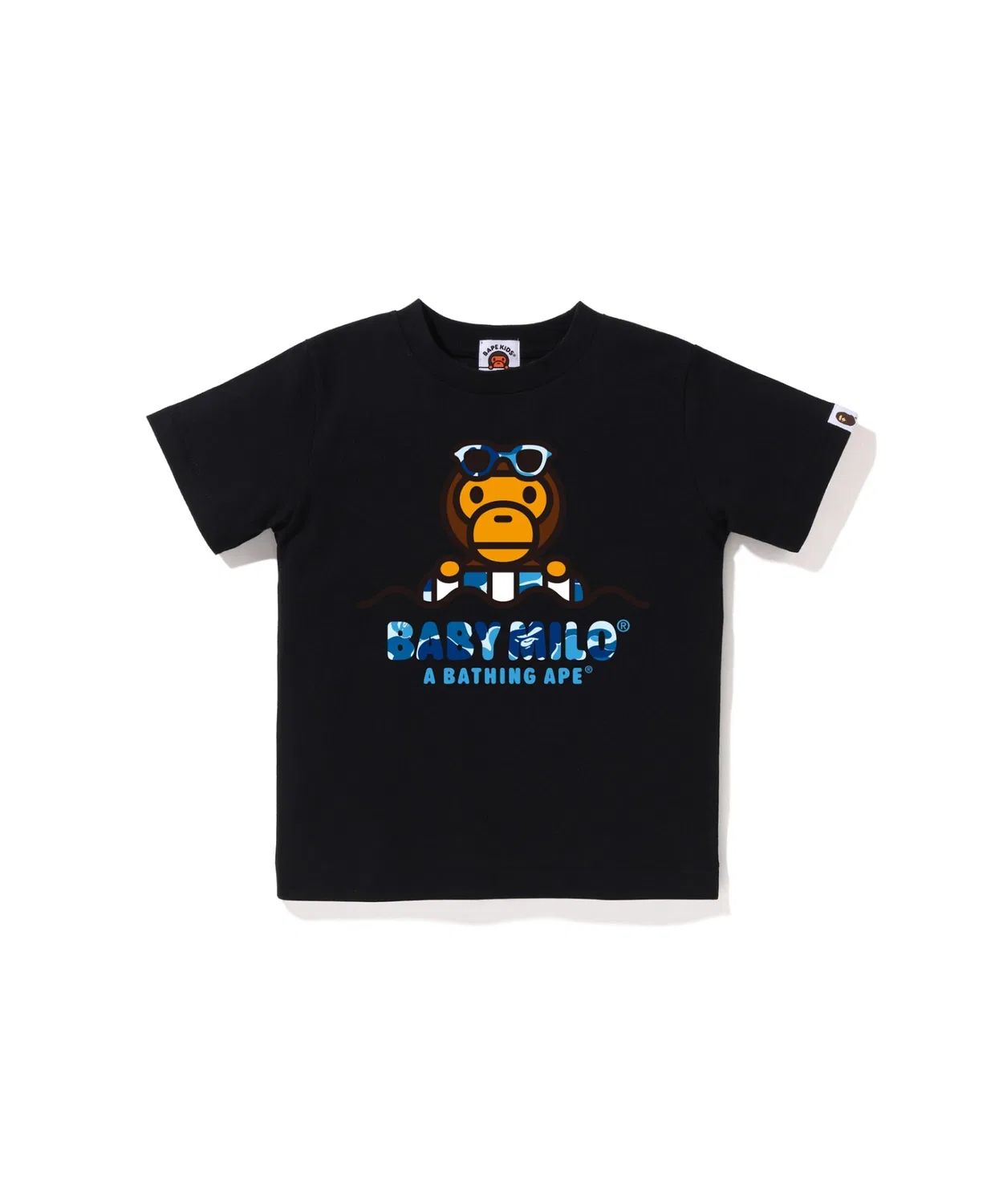 Детская футболка с коротким рукавом, с принтом A BATHING APE, Black