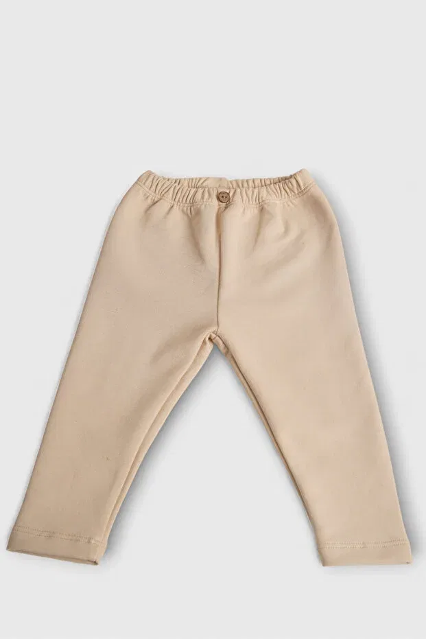 Детские леггинсы для девочек хлопковые Basics Elibaby, Coffee With Milk — фото 3