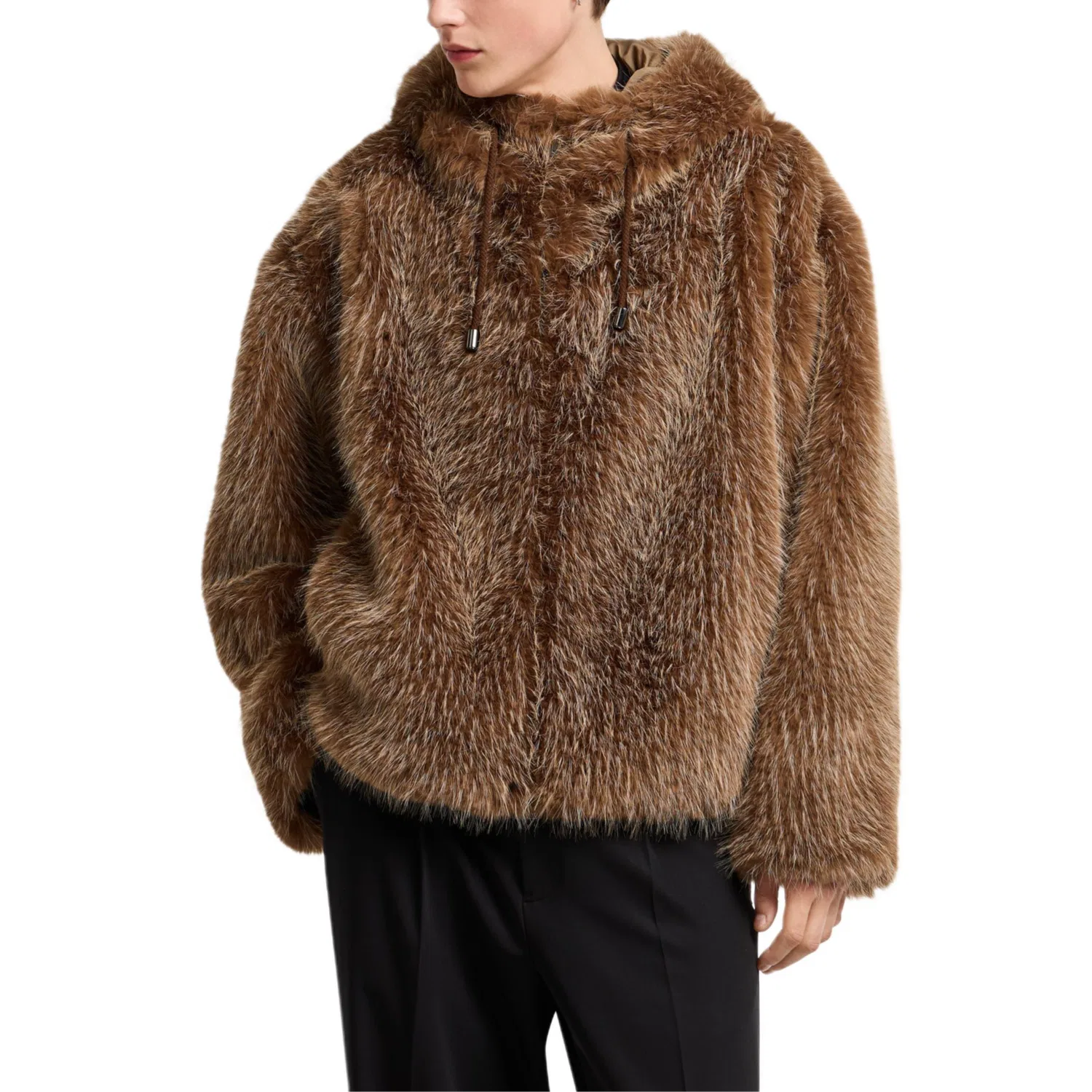 Мужское пальто с вельветовой отделкой EMPORIO ARMANI, Camel — фото 4