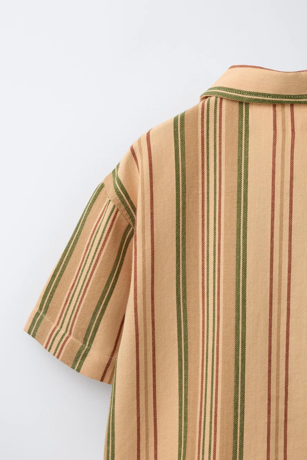Полосатая деревенская рубашка ZARA, Orange — фото 4