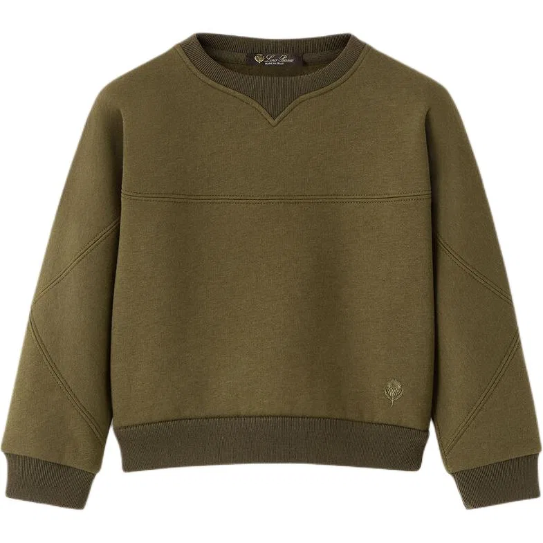 Детский свитшот с круглым вырезом Moderate, Loro Piana, Forest Green