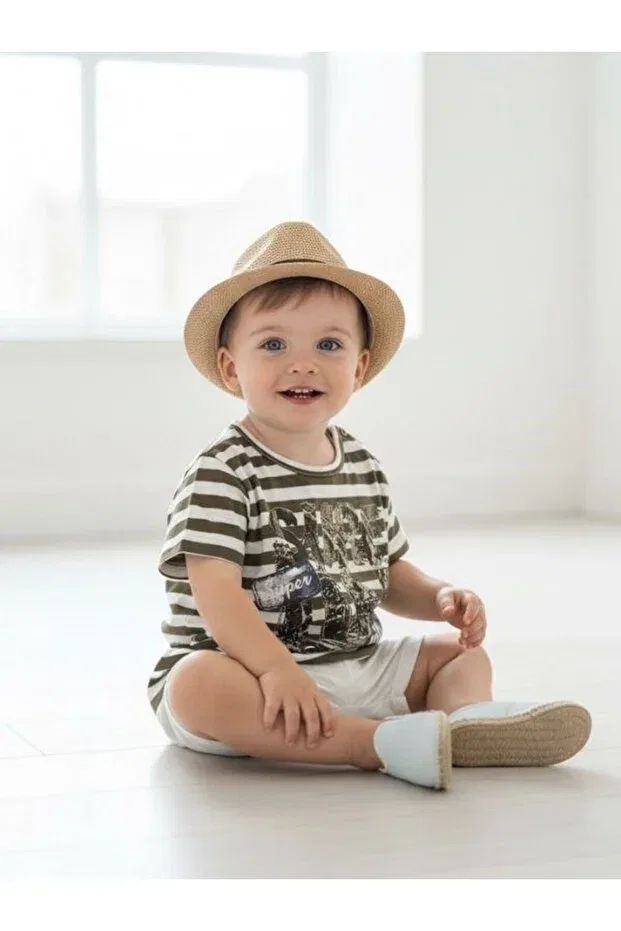 Детская футболка для мальчиков хлопковая с принтом Zekids, Khaki — фото 4