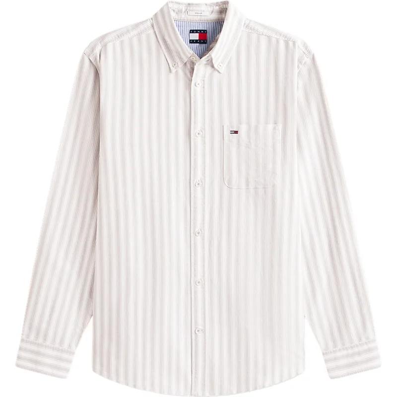 Рубашка мужская с лацканом Tommy Hilfiger, Gray Pink White Stripes PKD