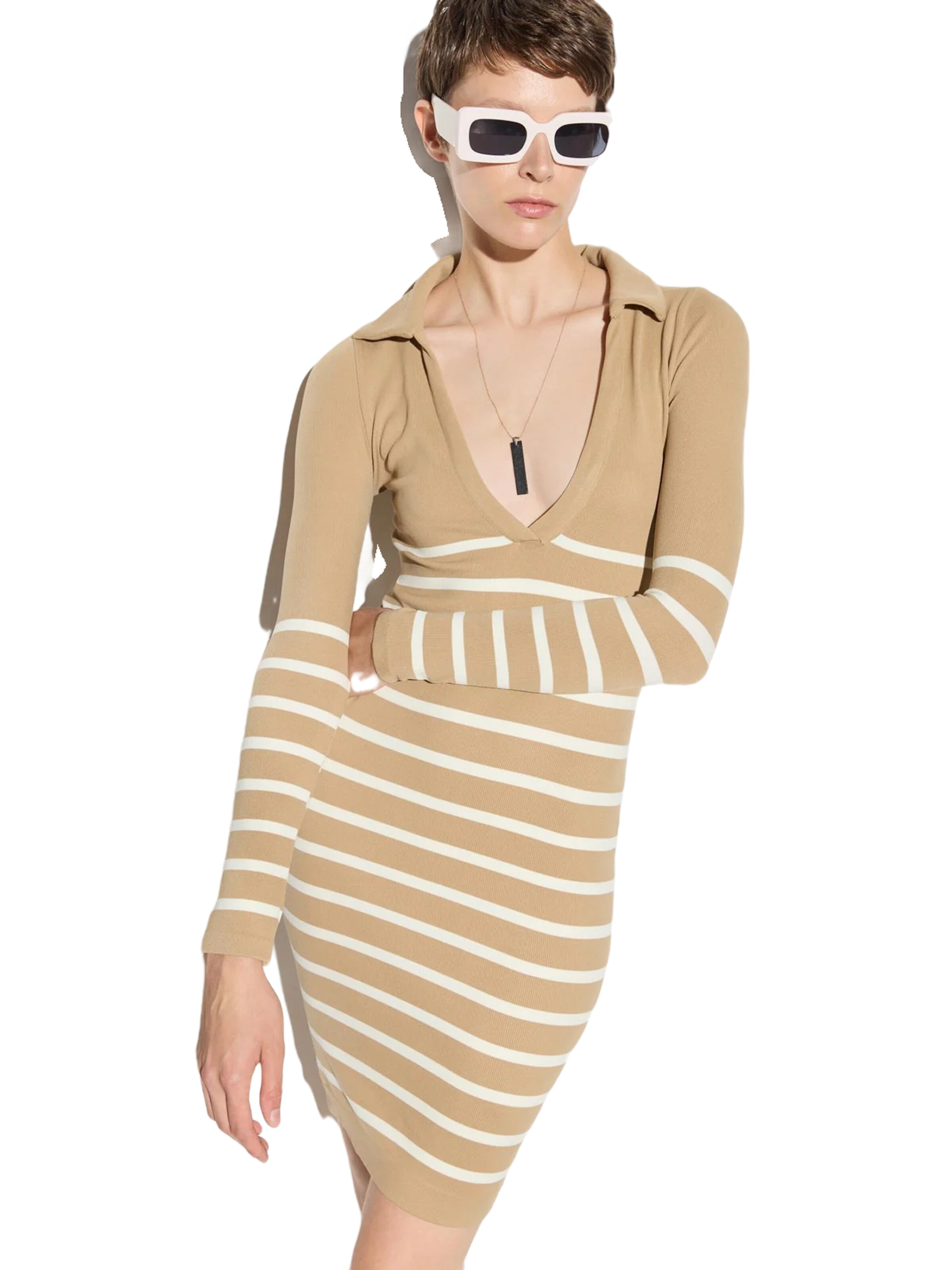 

No Matter What Вязаное платье в бежевом цвете