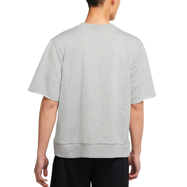 Футболка dri-fit standard issue round neck pullover sports short sleeve dark grey gray Nike, серый — фото 4