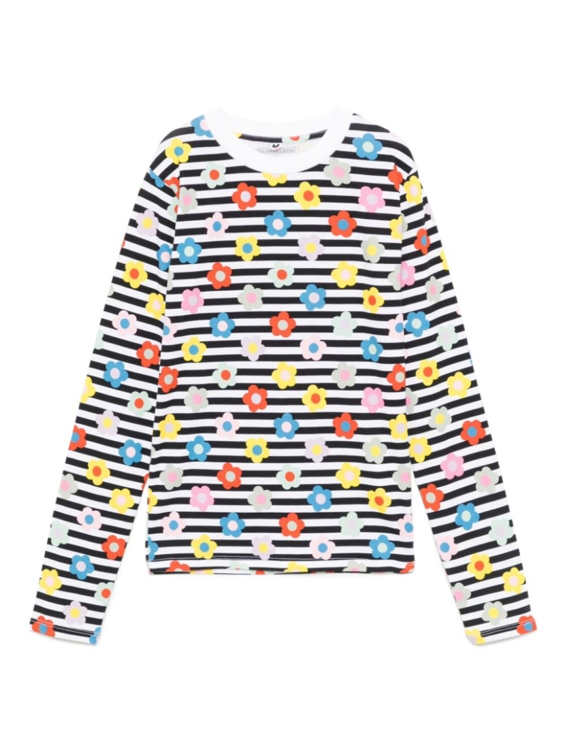

Футболка с длинными рукавами и цветочным принтом Stella McCartney Kids, черный