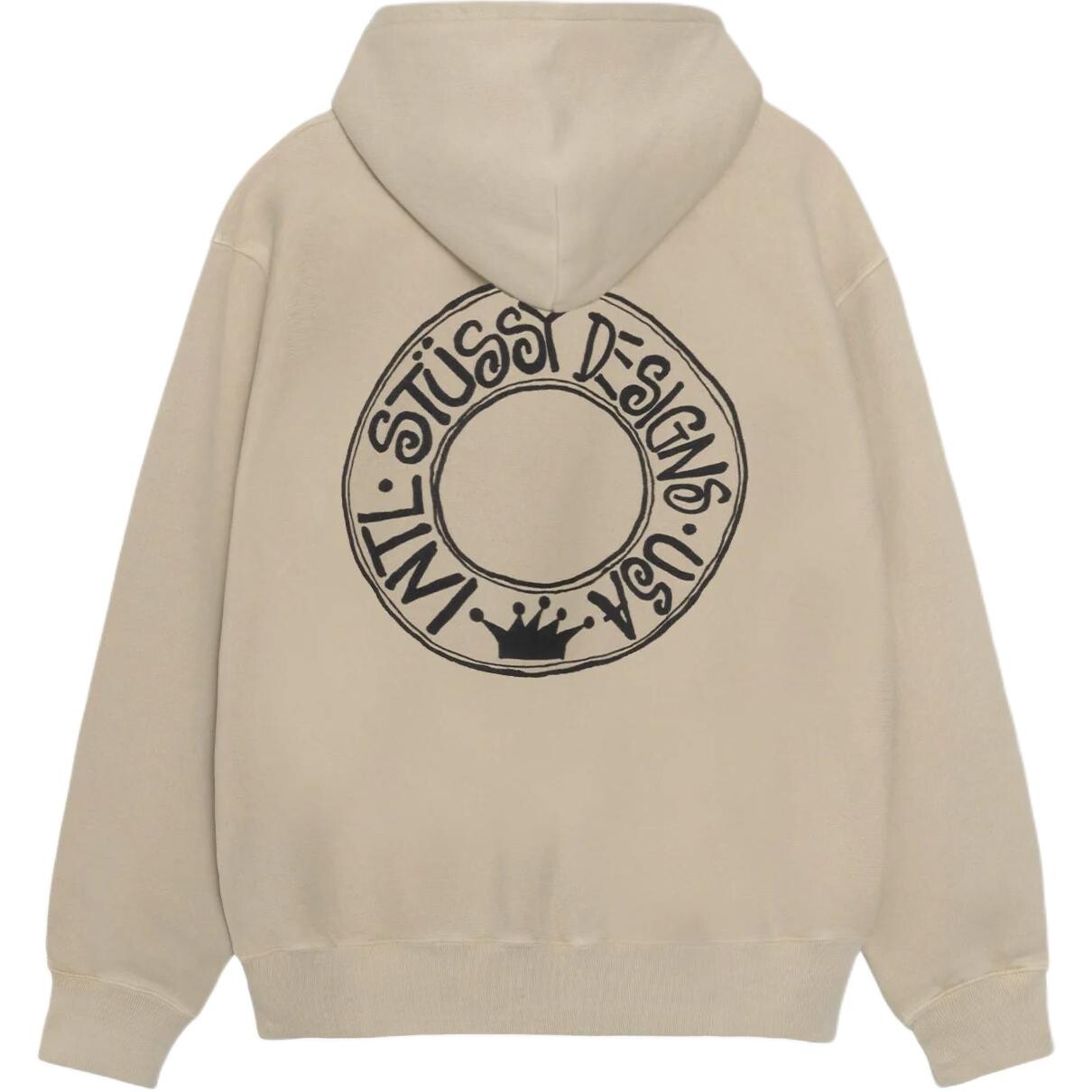 Толстовка с капюшоном Buana Pigment Dyed на молнии Stussy, хаки — фото 3