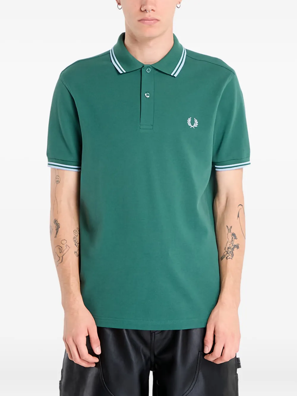 

Поло с вышитым логотипом Fred Perry, зеленый