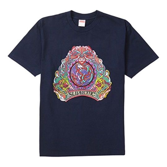 

Футболка ss19 knot tee navy printing short sleeve navy blue Supreme, синий