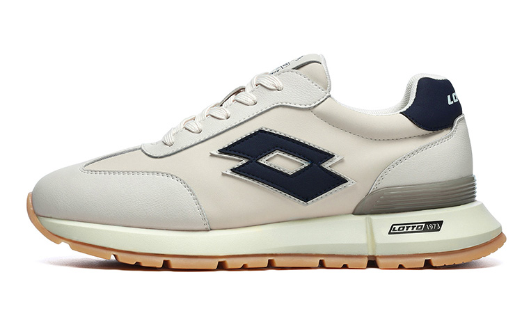 

LOTTO Сайху противоскользящие износостойкие низкие кеды мужские бежево-бело-голубые экрю/темно-синие, цвет Ecru/Dark Blue