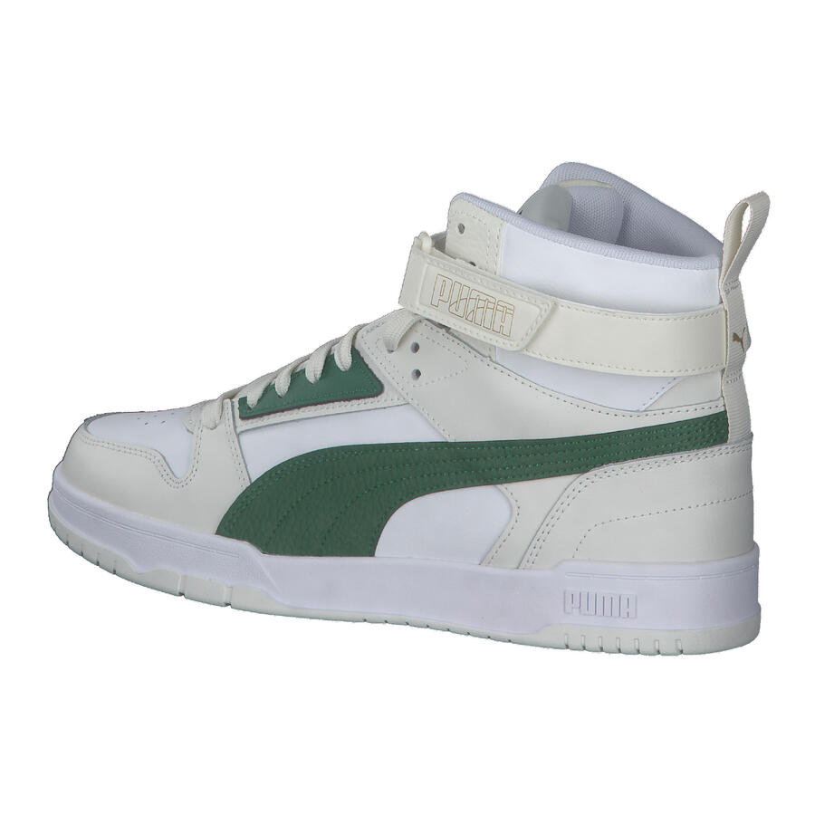 Кроссовки Puma RBD GAME High Unisex 385839 10, бело-зелёные — фото 3
