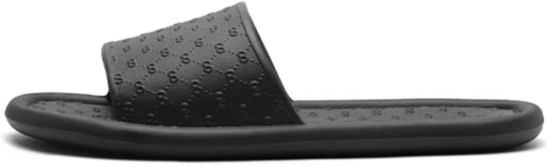 

Oukisam Мягкие тонкие тапочки для женщин и мужчин, быстросохнущие, для ванной комнаты, душа, нескользящие, пляжные, плоские сандалии, черный