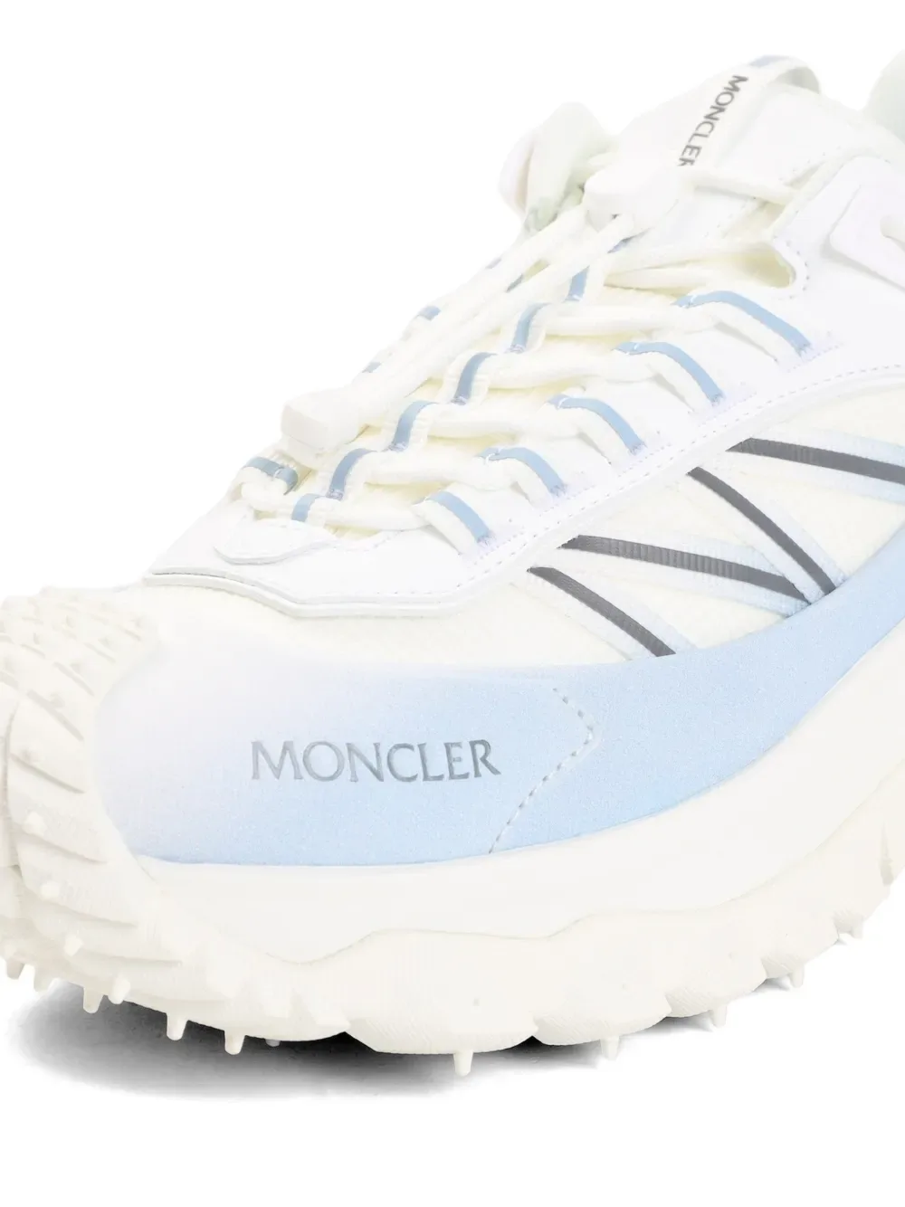 Кожаные кеды на рельефной подошве MONCLER, белый — фото 3