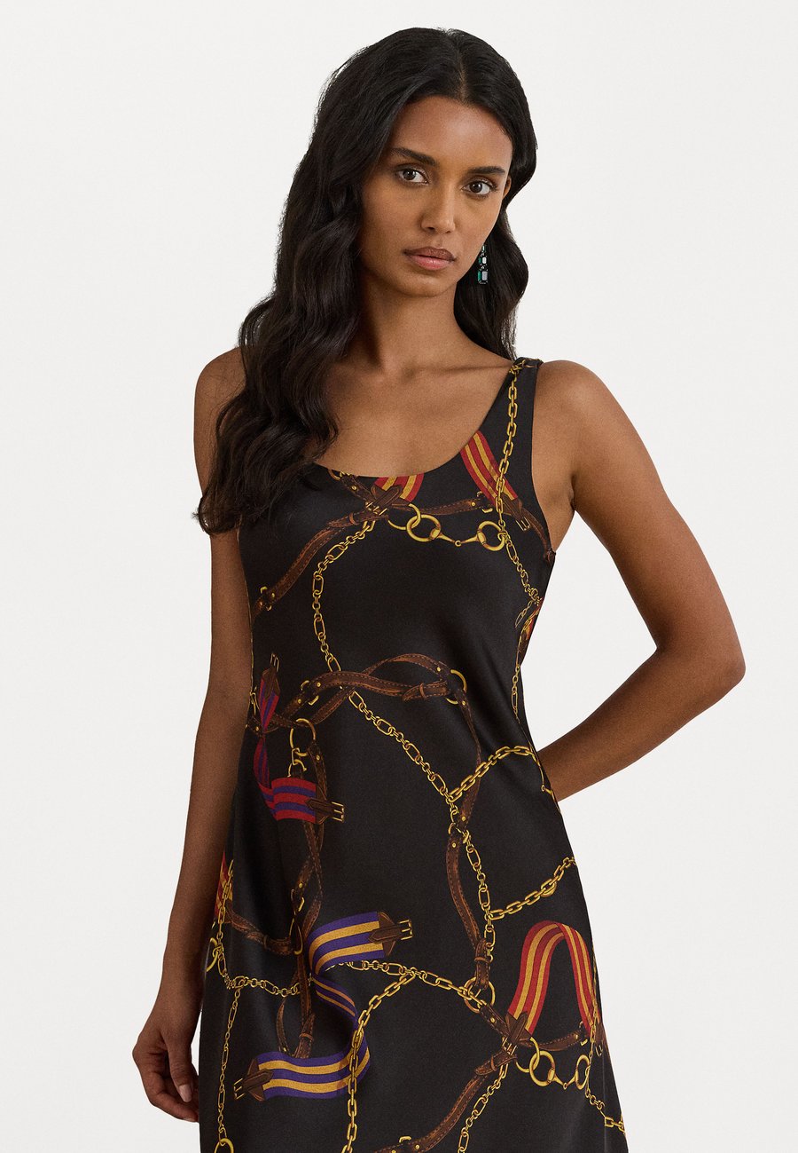 

Платье Lauren Ralph Lauren PRINT SATIN SLEEVELESS COCKTAIL DRESS, Black/Gold-Coloured/Black