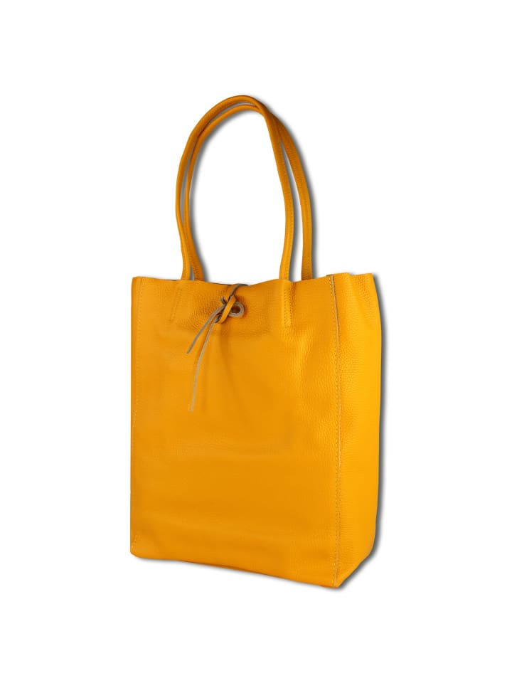 

Наплечная сумка Toscanto Shopper, Schultertasche Leder gelb ca. 30cm