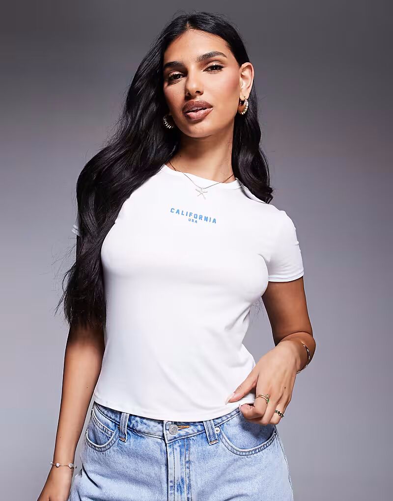 

Футболка с вышивкой Missyempire California Baby белого цвета