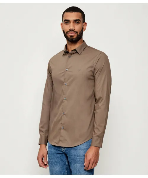 

Рубашка Regular fit Emporio Armani, коричневый