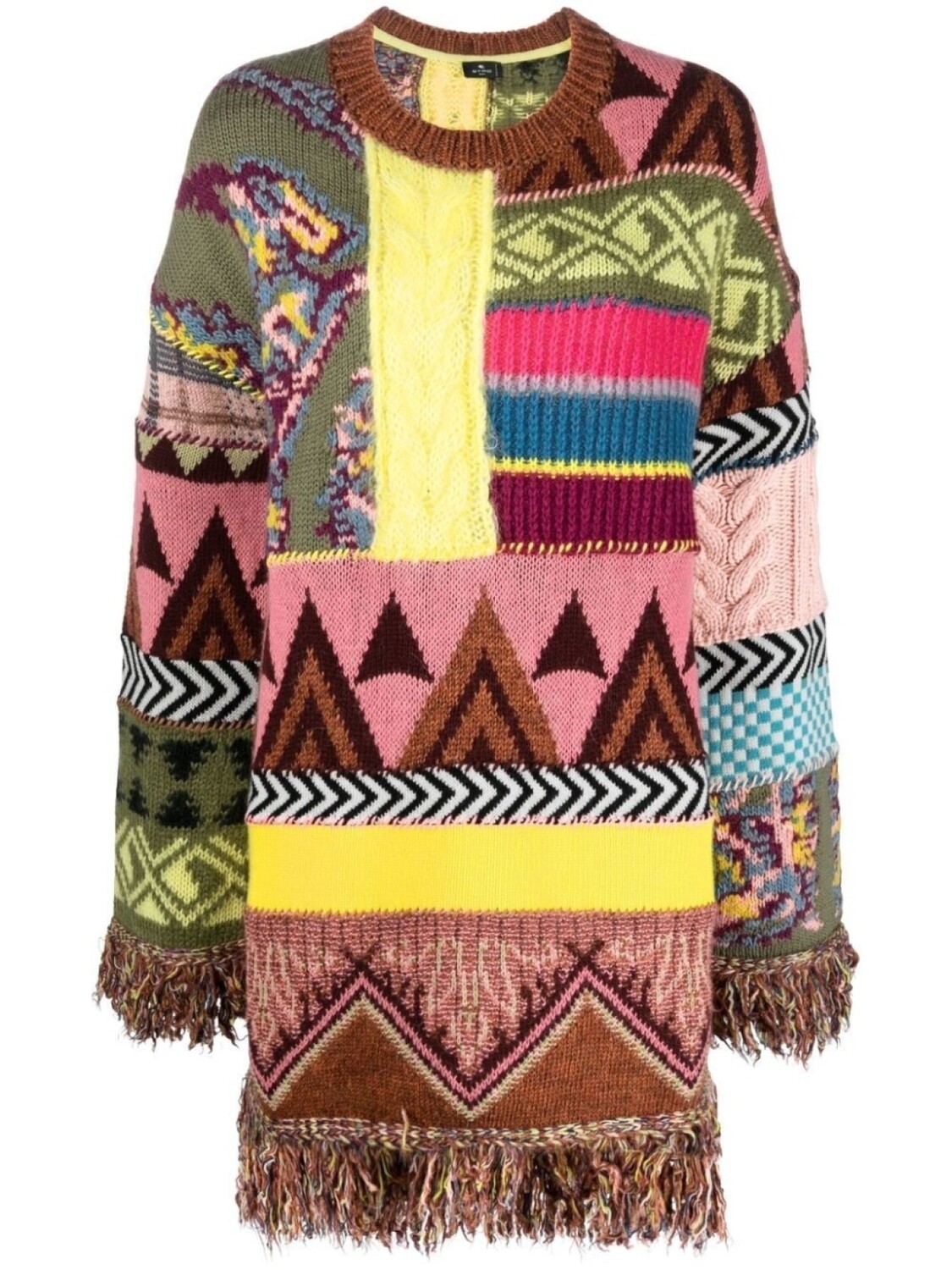

ETRO платье с бахромой, зеленый